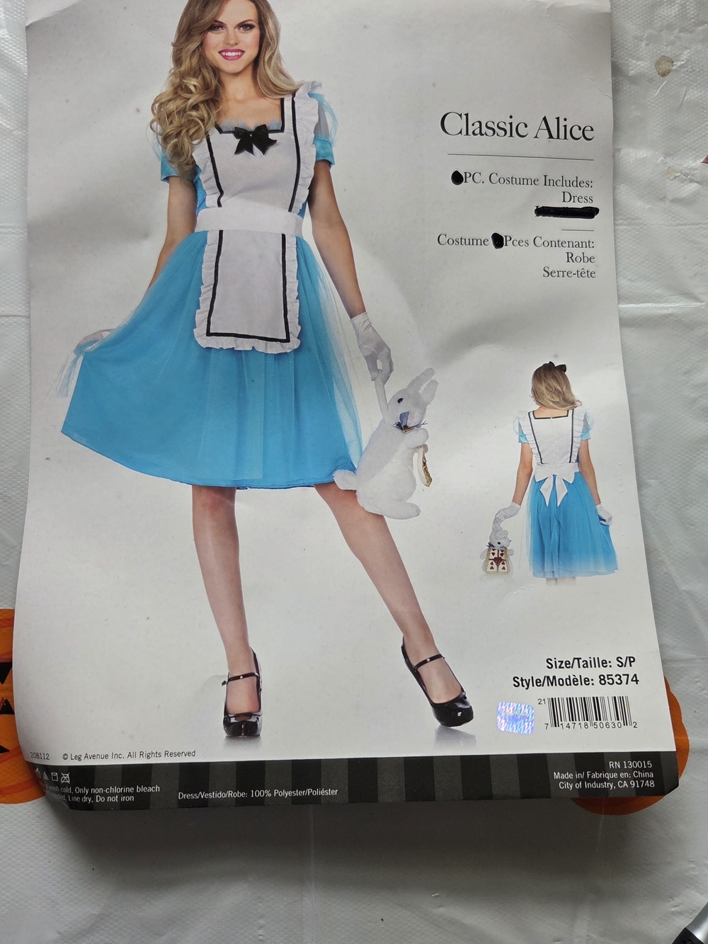 Classic Alice Adult Small Costume - Blue & White Dress
